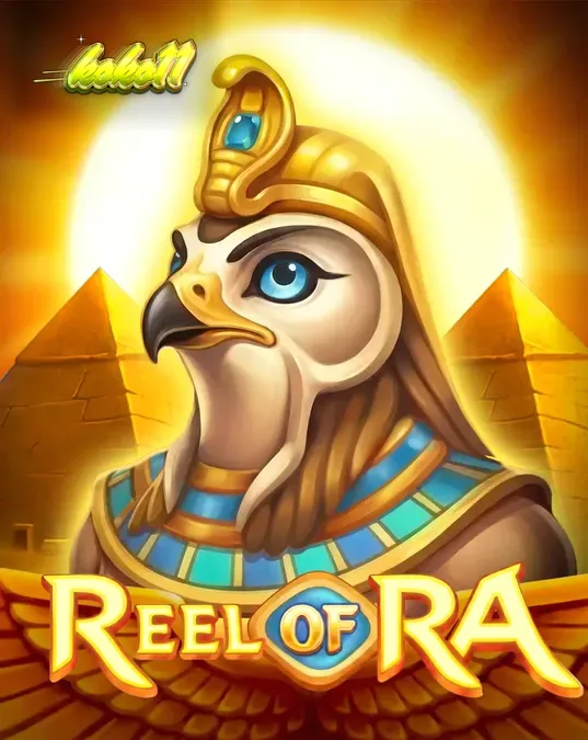Tampilan visual slot Reel of Ra dengan latar belakang gurun Mesir