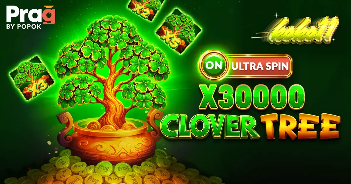 Tampilan antarmuka slot Clover Tree x30000 Prag di perangkat mobile
